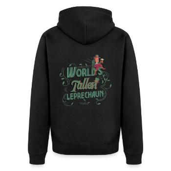 The World's Largest Goblin Irish Ireland Irish - Unisex Premium Organic Zip Hoodie - black - Back - Nico (187cm)