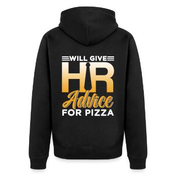 Personalwesen Pizza Human Resources Personaler HR - Unisex Premium Organic Zip Hoodie - black - Back - Nico (187cm)