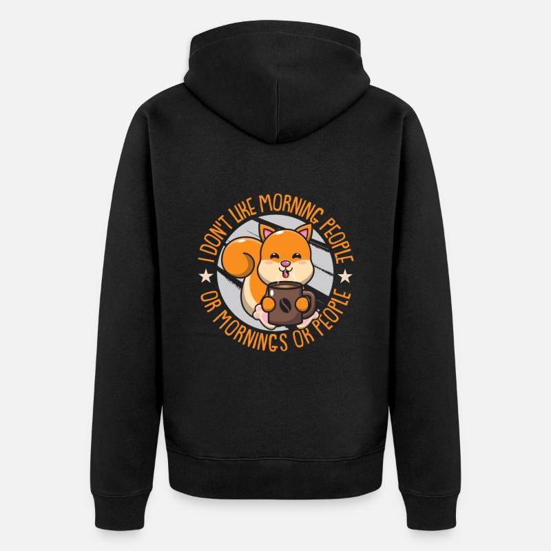 Eichhörnchen - Unisex Premium Bio Zip Hoodie - Schwarz