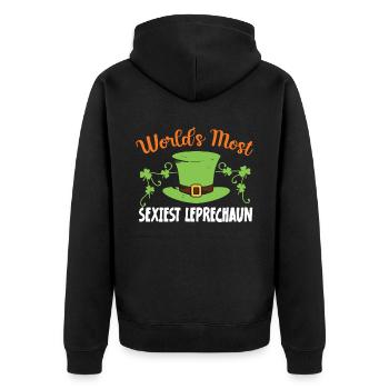 Le leprechaun le plus sexy du monde Irlande irlandaise - Veste à capuche bio Premium Unisexe - noir - Dos - Nico (187cm)