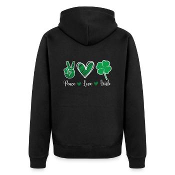 Peach Dear Irish St. Patrick’s Day Irlande Irlandais - Veste à capuche bio Premium Unisexe - noir - Dos - Nico (187cm)