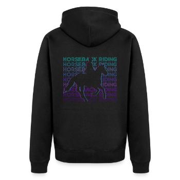 Horseback Riding Equestrian Sport Rider - Unisex Premium Organic Zip Hoodie - black - Back - Nico (187cm)