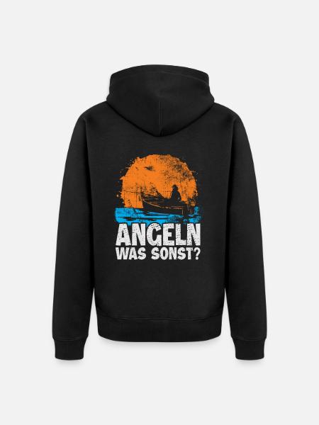Angeln Fischen | Lustiges Angler - Unisex Premium Bio Zip Hoodie - Schwarz