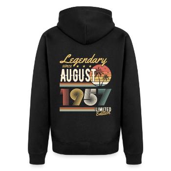 Legendary Since August 1957 Limited Edition - Unisex Premium Bio Zip Hoodie - Schwarz - Hinten - Nico (187cm)