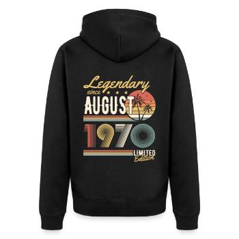 Légendaire depuis août 1970 Edition Limitée - Veste à capuche bio Premium Unisexe - noir - Dos - Nico (187cm)