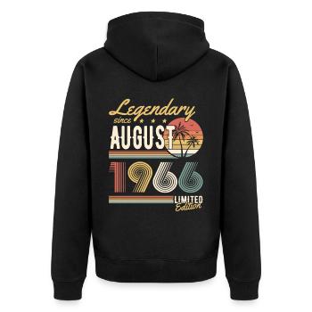 Légendaire depuis août 1966 Edition Limitée - Veste à capuche bio Premium Unisexe - noir - Dos - Nico (187cm)
