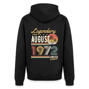 Légendaire depuis août 1972 Edition Limitée - Veste à capuche bio Premium Unisexe - noir - Dos - Nico (187cm)