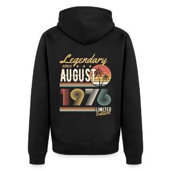 Légendaire depuis août 1976 Édition Limitée - Veste à capuche bio Premium Unisexe - noir - Dos - Nico (187cm)