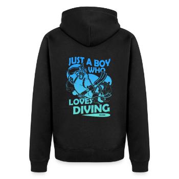 Diving Scuba Instructor Holiday Summer Gift - Unisex Premium Organic Zip Hoodie - black - Back - Nico (187cm)