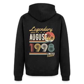Légendaire depuis août 1998 Édition Limitée - Veste à capuche bio Premium Unisexe - noir - Dos - Nico (187cm)