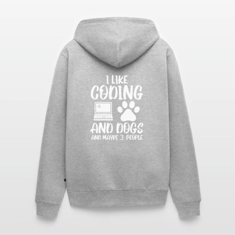 Coding and Dog Programmer Coder Developer Unisex Premium Organic Zip Hoodie