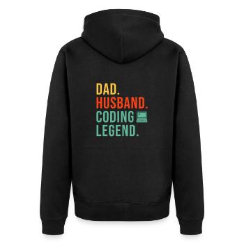 Programmierer Coding Entwickler Informatik - Unisex Premium Bio Zip Hoodie - Schwarz - Hinten - Nico (187cm)