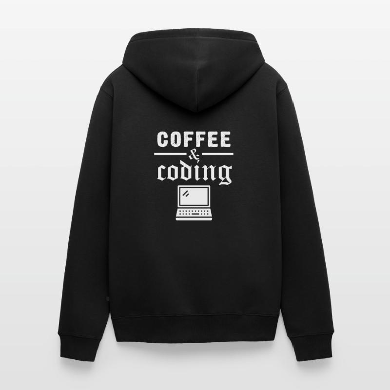 Programmierer Kaffee Coding Entwickler Informatik Unisex Premium Bio Zip Hoodie