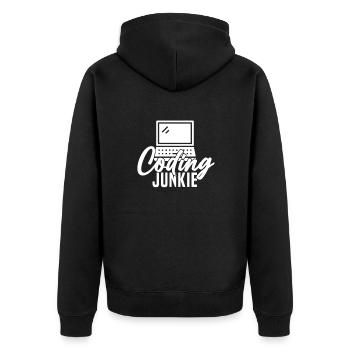 Programmierer Coding Entwickler Informatik - Unisex Premium Bio Zip Hoodie - Schwarz - Hinten - Nico (187cm)