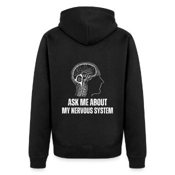 Ask Me About My Nervous System - Veste à capuche bio Premium Unisexe - noir - Dos - Nico (187cm)