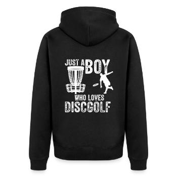 Garçon, Le Disc Golf Vintage Ultimate Frisbee - Veste à capuche bio Premium Unisexe - noir - Dos - Nico (187cm)