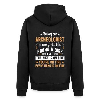 Archaeology Job Profession Work Archaeologist - Unisex Premium Organic Zip Hoodie - black - Back - Nico (187cm)
