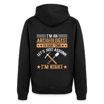 Archaeology Job Profession Work Archaeologist - Unisex Premium Organic Zip Hoodie - black - Back - Nico (187cm)