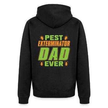Pest Control Dad Ever -Pest Control - Unisex Premium Organic Zip Hoodie - black - Back - Nico (187cm)