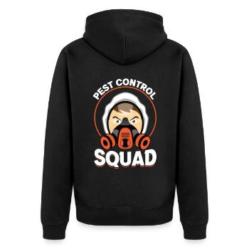 Pest Control Squad - Kammerjäger - Unisex Premium Bio Zip Hoodie - Schwarz - Hinten - Nico (187cm)