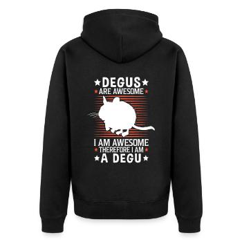 Degus sind fantastisch Nagetier Gewöhnlicher Degu - Unisex Premium Bio Zip Hoodie - Schwarz - Hinten - Nico (187cm)