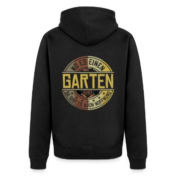 Gärtner Gartenbau Galabauer Galabau - Unisex Premium Bio Zip Hoodie - Schwarz - Hinten - Nico (187cm)