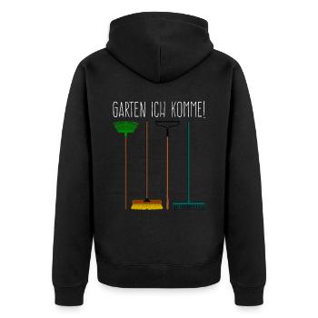 Galabauer Gärtner Gartenbau Galabau - Unisex Premium Bio Zip Hoodie - Schwarz - Hinten - Nico (187cm)