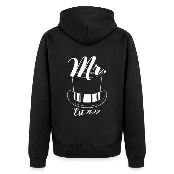 Herr Est 2022 Level Up In Life Game Of Life - Unisex Premium Bio Zip Hoodie - Schwarz - Hinten - Nico (187cm)