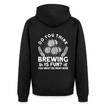 Pensez-vous que le brassage est amusant brasseur brasseur - Veste à capuche bio Premium Unisexe - noir - Dos - Nico (187cm)