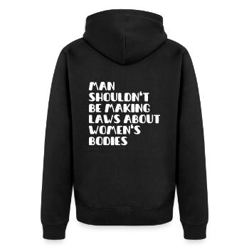 L’homme ne devrait pas faire de lois sur le corps des femmes - Veste à capuche bio Premium Unisexe - noir - Dos - Nico (187cm)