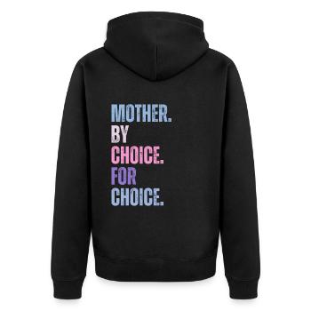Mother By Choice For Choice Feministin - Unisex Premium Bio Zip Hoodie - Schwarz - Hinten - Nico (187cm)
