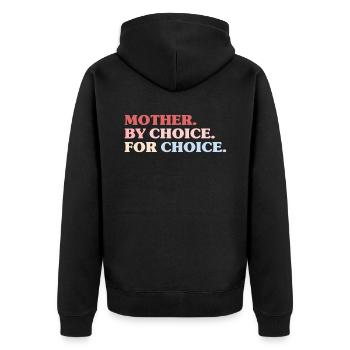Mother By Choice For Choice Feministin - Unisex Premium Bio Zip Hoodie - Schwarz - Hinten - Nico (187cm)