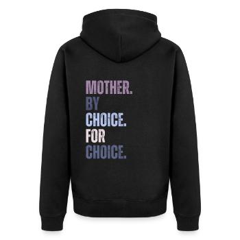 Mother By Choice For Choice Feministin - Unisex Premium Bio Zip Hoodie - Schwarz - Hinten - Nico (187cm)