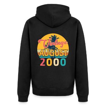 Année de naissance 2000 en août - Veste à capuche bio Premium Unisexe - noir - Dos - Nico (187cm)