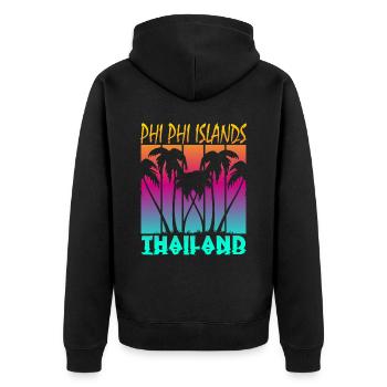 Vintage Phi Phi Islands Thaïlande - Veste à capuche bio Premium Unisexe - noir - Dos - Nico (187cm)