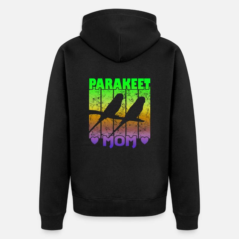 Parakeet Mom - Unisex Premium Bio Zip Hoodie - Schwarz