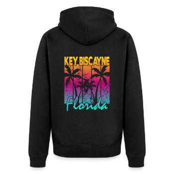 Key Biscayne Floride - Veste à capuche bio Premium Unisexe - noir - Dos - Nico (187cm)