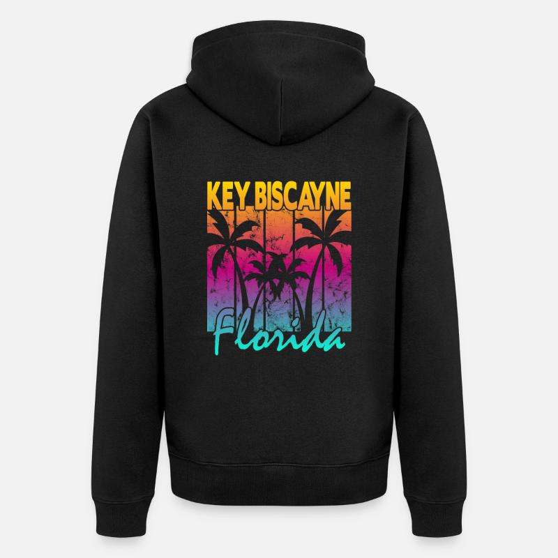Key Biscayne Floride - Veste à capuche bio Premium Unisexe - noir