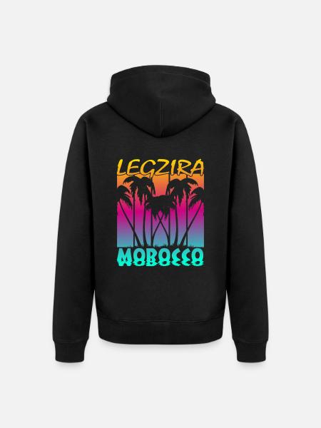 Legzira Morocco - Unisex Premium Bio Zip Hoodie - Schwarz