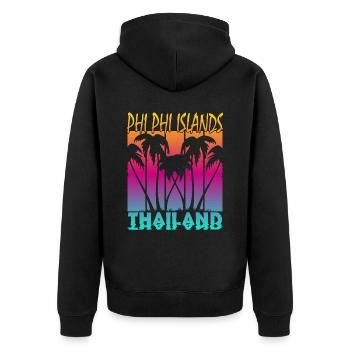 Vintage Phi Phi Islands Thaïlande - Veste à capuche bio Premium Unisexe - noir - Dos - Nico (187cm)