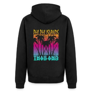 Vintage Phi Phi Islands Thaïlande - Veste à capuche bio Premium Unisexe - noir - Dos - Nico (187cm)