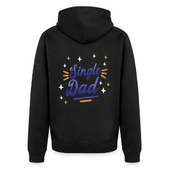 Père célibataire Papa Monoparental Papa - Veste à capuche bio Premium Unisexe - noir - Dos - Nico (187cm)