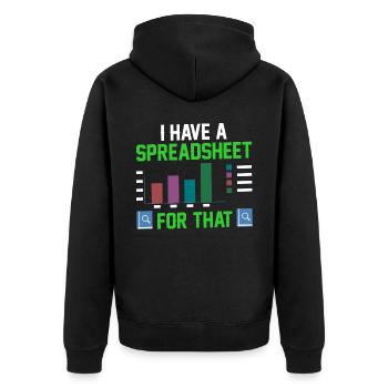Ich Habe Ein Spreadsheet Dafür Tabelle Buchhalter - Unisex Premium Bio Zip Hoodie - Schwarz - Hinten - Nico (187cm)