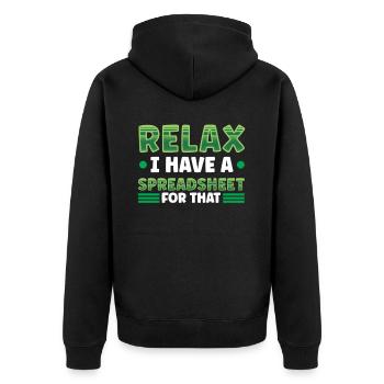 Ich Habe Ein Spreadsheet Dafür Tabelle Buchhalter - Unisex Premium Bio Zip Hoodie - Schwarz - Hinten - Nico (187cm)