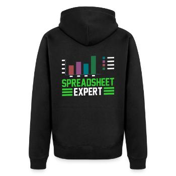 Tableur Expert Table Comptable - Veste à capuche bio Premium Unisexe - noir - Dos - Nico (187cm)