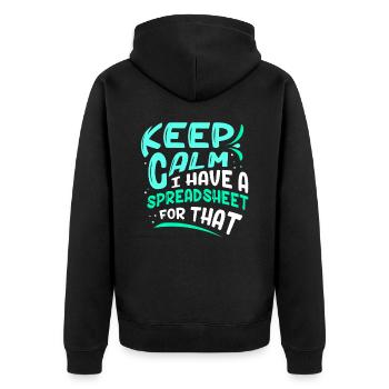 I have a spreadsheet for table accountant - Unisex Premium Organic Zip Hoodie - black - Back - Nico (187cm)