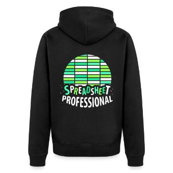 Spreadsheet Professional Accountant Table Work - Unisex Premium Organic Zip Hoodie - black - Back - Nico (187cm)