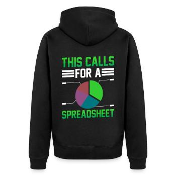 This Requires A Spreadsheet Table Accountant - Unisex Premium Organic Zip Hoodie - black - Back - Nico (187cm)