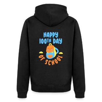 Happy 100 School Day Team 100 Days Sweet - Veste à capuche bio Premium Unisexe - noir - Dos - Nico (187cm)