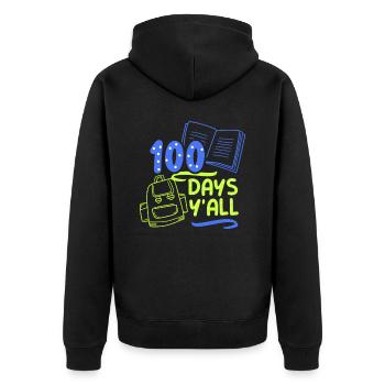 100 jours toute votre équipe dictons doux drôle - Veste à capuche bio Premium Unisexe - noir - Dos - Nico (187cm)